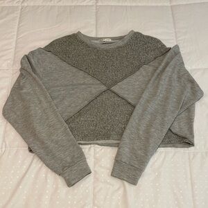 Gray Boxy Long Sleeve Top